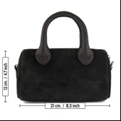 Erkan Saçmacı Kahve Hakiki Dana Süet Fermuarlı Askılı İç Cepli Küçük Boy Günlük Omuz Çantası thumbnail 5