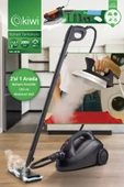 Kiwi Kazanlı Ütüye Dönüşebilen Buharlı Temizlik Makinası KSC-4218, 2000W / ml, 15 aksesuar Siyah thumbnail 1