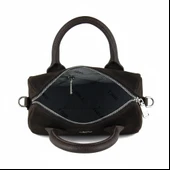 Erkan Saçmacı Kahve Hakiki Dana Süet Fermuarlı Askılı İç Cepli Küçük Boy Günlük Omuz Çantası thumbnail 4