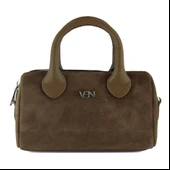 Erkan Saçmacı Açık Kahve Hakiki Dana Süet Fermuarlı Askılı İç Cepli Küçük Boy Günlük Omuz Çantası thumbnail 4