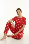 Kalp Desenli Pamuklu Pijama Takımı thumbnail 3