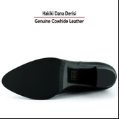 Erkan saçmacı  Siyah Rugan Hakiki Dana Derisi Tokalı Fermuarlı Sivri Burun Kalın Topuklu Günlük Bot thumbnail 4
