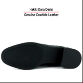 Erkan saçmacı  Siyah Hakiki Dana Derisi Bağcıklı Fermuarlı Yuvarlak Burun Kalın Topuklu Günlük Bot thumbnail 4