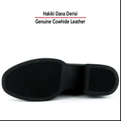 Erkan saçmacı  Siyah Hakiki Dana Derisi Tokalı Fermuarlı Yuvarlak Burun Kalın Topuklu Günlük Bot thumbnail 4