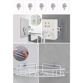 Mucit Home 4 Adet Kendinden Yapışkanlı Duvar Kancaları Şeffaf Raf Duvar Askıları Mutfak Banyo Vida Kanca Çivi thumbnail 5
