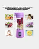 USB Şarjlı Portatif Blender 380ml Çelik 304 lı Mobil Smoothie Maker thumbnail 5