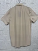 Kısa Kollu Bürümcük Doku Sade Gömlek thumbnail 2