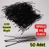 Technow Siyah 6 cm Büyük Topuzlu Kalın Saç Firketesi 0.90 Siyah 50 Adet thumbnail 1