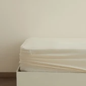 Karaca Home Basic %100 Pamuk Tek Kişilik Lastikli Çarşaf Ekru thumbnail 1