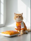 Tiger Leopar Desenli Penye Kedi Tulum | Tüy Dökülmesini Azaltmaya Yardımcı | Yumuşak & Rahat Kedi Kıyafeti thumbnail 9