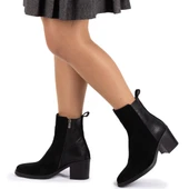 Kadın Hakiki Deri 7.5 cm Topuklu El Yapımı Günlük Şık Bot thumbnail 9