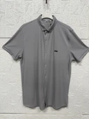 Kısa Kollu Bürümcük Doku Sade Gömlek thumbnail 3