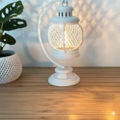 Mini Dekoratif Lantern Tealight Mumluk Beyaz thumbnail 1
