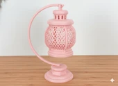 Mini Dekoratif Lantern Tealight Mumluk Pembe thumbnail 1