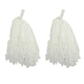 1 Çift ( 2 Adet ) Beyaz Renk 23 Nisan Gösteri Ponponu thumbnail 2