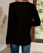 MDB Kadın Uzun Kollu V Payet Yakalı Viskon Bluz thumbnail 2