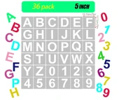Tekrar Kullanılabilir Harf ve Sayı Boyama Şablonu 12,7cm 36 Adet thumbnail 8