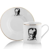 Porselen 2'li Kahve Seti - Atatürk Tasarımlı thumbnail 1