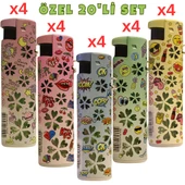 Hunter Turbo Jet Alevli Işıklı Metal Çakmak 20’li Set – Doldurulabilir LED Işıklı (32-4BK) thumbnail 1