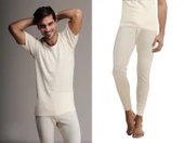 Hasyün Erkek %75 Yün KısaKollu Fanila Atlet Ve Uzun Don İçlik Takım 100/101E - 1 Set  L Ekru thumbnail 2