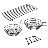 DÖRTLÜ METAL SUNUM VE NİHALE SETİ  BÜYÜK NİHALE, SOSLUKLU  SUNUMLUK, EKMEK-MEYVE SEPETİ, KÜÇÜK NİHALE thumbnail 1