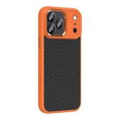 iPhone 17 Pro Max Kılıf Kablosuz Şarj Özellikli Karbon Fiber Görünümlü Truva Silikon Kapak thumbnail 6