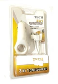 TNX EslifeTech26 Üniversal 3 IN 1(Micro Usb-Lightning-30 Pin) Girişli Car Charger Araç İçi Çakmaklık Şarj Cihazı thumbnail 3