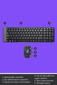 MK220 Kablosuz Türkçe Klavye Mouse Seti - Siyah thumbnail 6