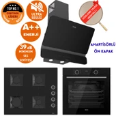 Ferre FryArt&SilentArt STEP Sessiz Yeni Seri Siyah Ankastre  Set ( D080-SA + XE63CS + SS205 ) thumbnail 1