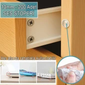 200’lü 10Mm Yapışkanlı Şeffaf Silikon Ses Stoperi Dolap Çekmece Tamponu Koruyucu thumbnail 1