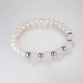 MK TASARIM Gerçek İnci Pembe Kuvars Taşı Bileklik MKT.5.10001.1 thumbnail 2