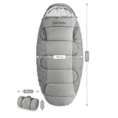 NATUREHİKE PS200 UYKU TULUMU -4 DERECE GRİ thumbnail 2