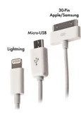 TNX EslifeTech26 Üniversal 3 IN 1(Micro Usb-Lightning-30 Pin) Girişli Car Charger Araç İçi Çakmaklık Şarj Cihazı thumbnail 2