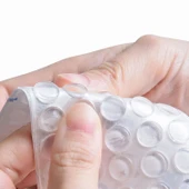 200’lü 10Mm Yapışkanlı Şeffaf Silikon Ses Stoperi Dolap Çekmece Tamponu Koruyucu thumbnail 3