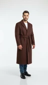 Erkek Kaşe Uzun Palto – Kışlık, Kuşaklı, Şık Modern Tasarım thumbnail 1