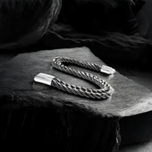 Çift Sıra Otantik Çelik Zincir Bileklik 31835B2D2 thumbnail 2