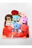 Romantik Hediye Kutusu Işıklı Kalpli Mesajlı Kar Küresi ve Peluş Ayıcıklarla Dolu Sevgiliye Hediye thumbnail 3