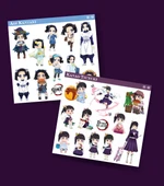 Demon Slayer-Aoi Kanzaki-Kanao Tsuyuri-parlak kağıt -2li sticker set-telefon süsleme thumbnail 1