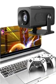 Çift Kollu Game Box Projeksiyon Cihazı Kumandalı Android Tv Dahili Hoparlör thumbnail 4