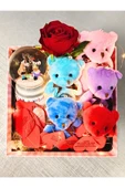 Romantik Hediye Kutusu Işıklı Kalpli Mesajlı Kar Küresi ve Peluş Ayıcıklarla Dolu Sevgiliye Hediye thumbnail 7