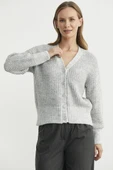 Payet Detaylı Yünlü Triko Hırka - Gri thumbnail 3