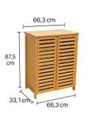 Bambu Kapaklı Banyo Balkon Bahçe Mutfak Salon Dolabı Havlu Dolabı Düzenleyici Dolap thumbnail 4
