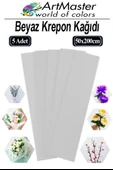 Krapon Kağıdı Beyaz Renk 5 Adet 50x200 cm Grapon Kağıdı 5'li Okul Proje Sınıf Anaokulu Kreş thumbnail 1