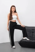 Yandan çift şeritli pantolon siyah thumbnail 3