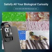 Apexel 200x Büyütmeli Mobil Mikroskop Telefon Lensi LED Işıklı Portatif Tak Çalıştır Polarize Filtreli thumbnail 7