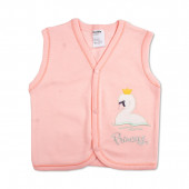 Pembe Kuğu Desenli Bebek Yelek - 1