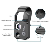 Apexel 200x Büyütmeli Mobil Mikroskop Telefon Lensi LED Işıklı Portatif Tak Çalıştır Polarize Filtreli thumbnail 10