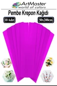 Krapon Kağıdı Pembe Renk 10 Adet 50x200 cm Grapon Kağıdı 10'lu Okul Proje Sınıf Anaokulu Kreş Süsleme thumbnail 1