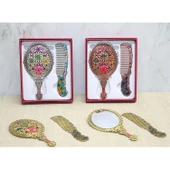 Çiçekli Ayna Ve Tarak Seti Küçük Boy thumbnail 1