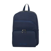 SUNİ DERİ ŞIK TASARIM LAPTOP BÖLMELİ SIRT ÇANTASI MAVİ thumbnail 1